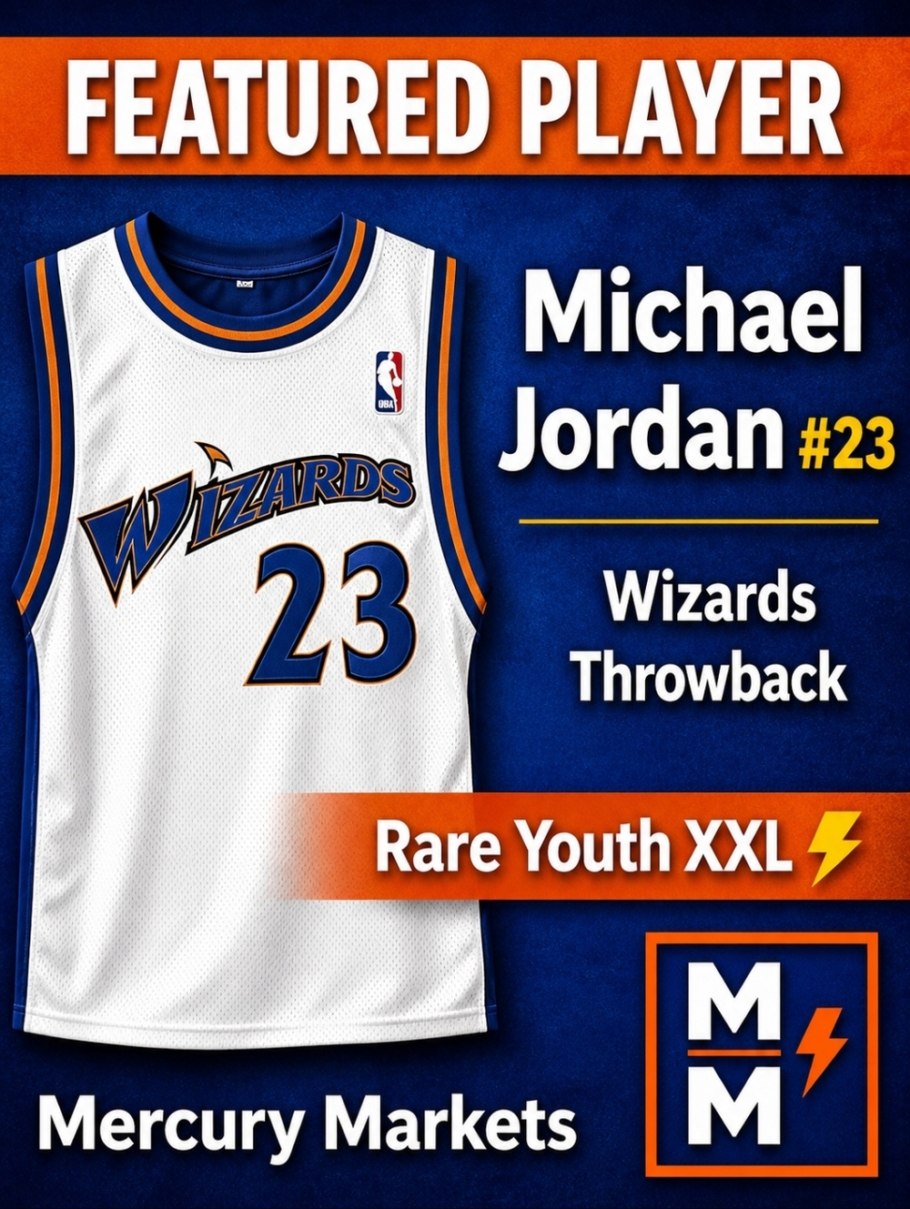 Michael Jordan #23 Wizards Jersey Youth XXL • Vintage NBA Throwback